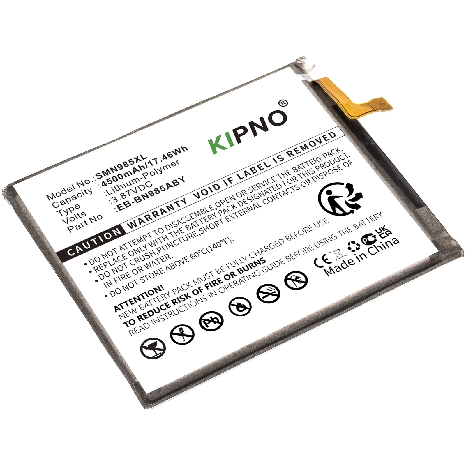 Replacement KIPNO Battery 4500mAh for Samsung Galaxy Note 20 Ultra with Tools Phone Batteries+Tools