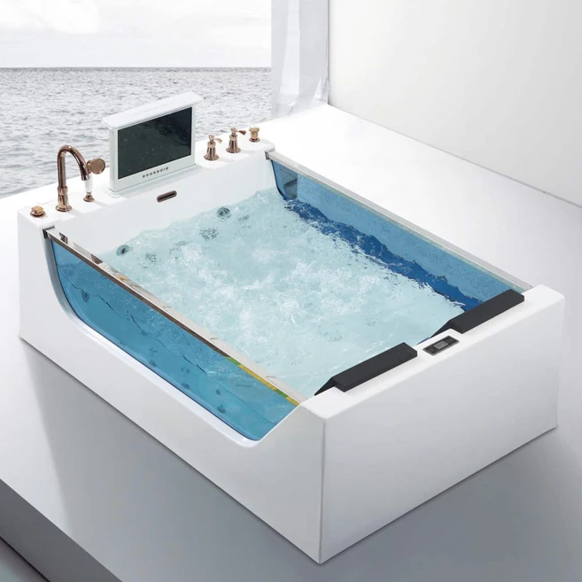 Twin Bathtub Home Thermostatic Heating Adult Surfing Massage Waterfall Bathtub Couple Intelligence