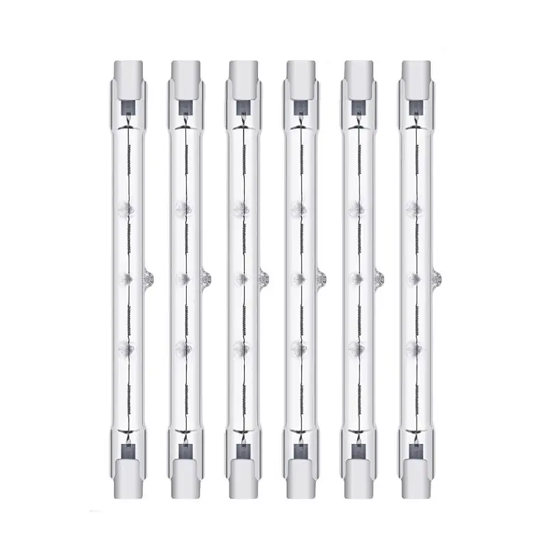 ABSJ-6Pcs R7S 300W R7S 118Mm Halogen Bulbs Dimmable Halogen Lamp For Work Lights, Security Lights,Floor Lamps