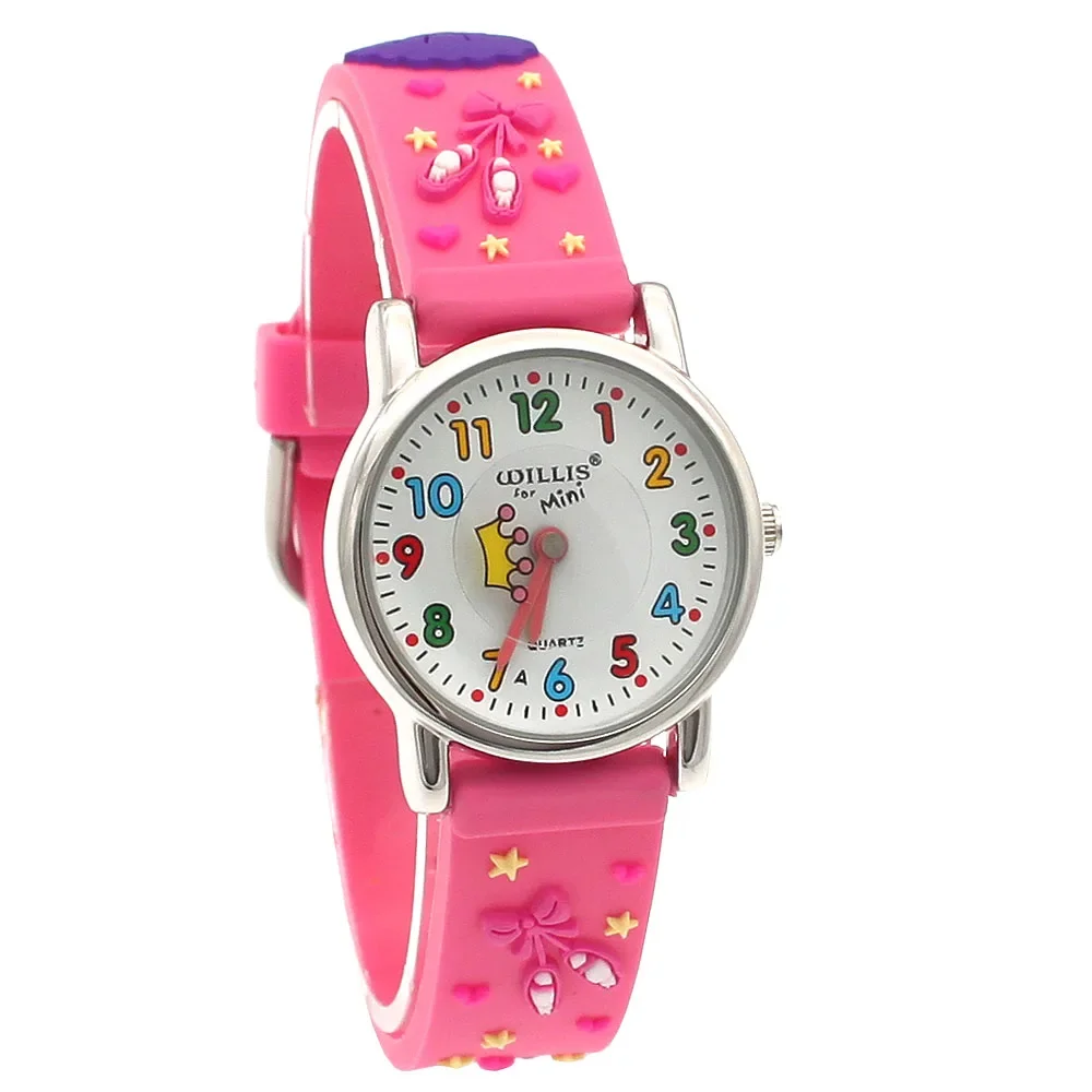 High Quality Cute Crown Girls Watch Cartoon children watch girls Rubber kids watches Silicone Quartz Wristwatches A29