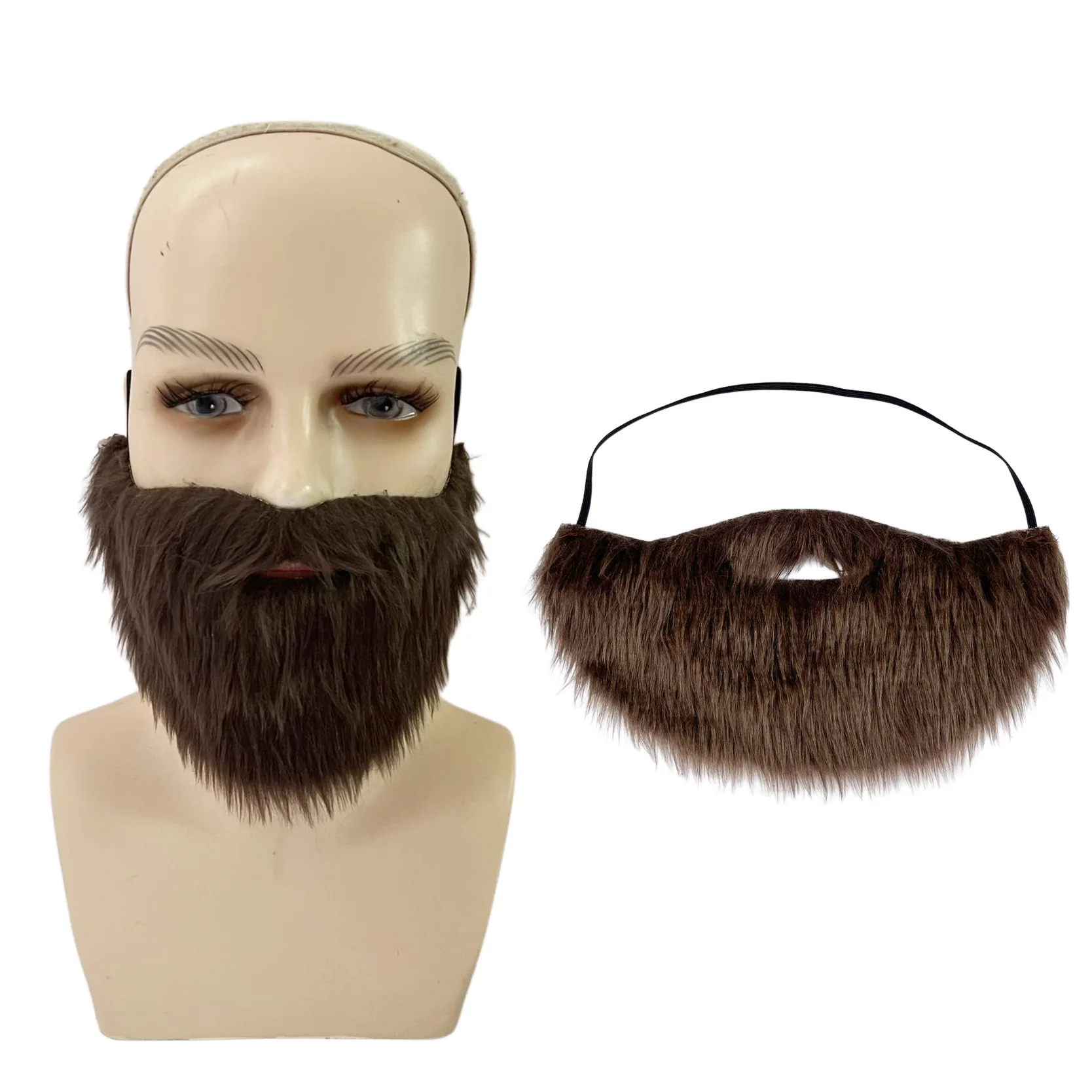 funny Fake Beard Chin Beard Brown Cheeky Beard Halloween Dress Up Stage Performance Cosplay Beard Game Role Play