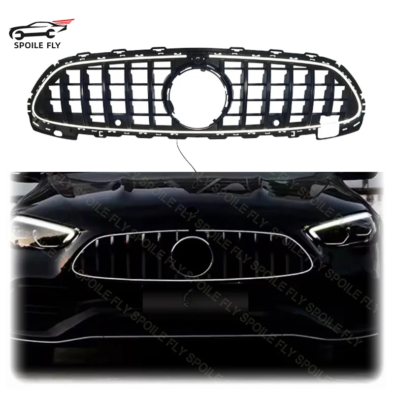 

2022To 2025 For Mercedes Benz C Class W206 C260L C300L Car Front LED Emits Light Grille Bumper Lamp Centre Radiator Grid Grill