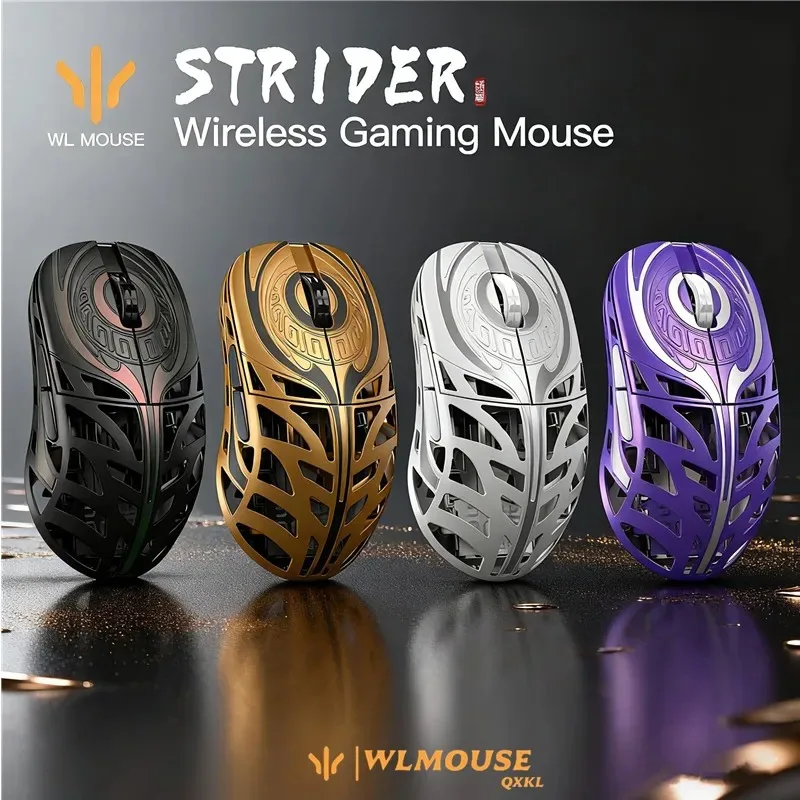 WLMOUSE Strider 45g Magnesium Wireless Gaming Mouse PAW3950HS Sensor 8K Polling Omron Switch Mice for Gamer Desktop Gaming Setup