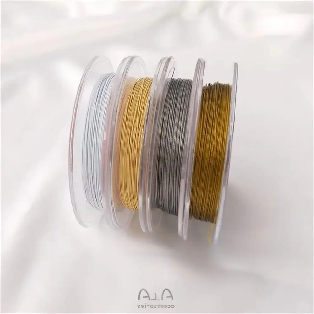 

South Korea gold soft wire 7 strands color steel wire pearl collar winding bracelet beaded wire DIY first accessories