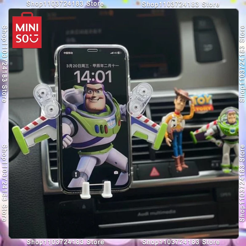 

MINISO 2024, новинка Disney Toy Story Buzz Lightyear, беспроводная зарядка, мобильные телефоны, автомобильный держатель для телефона, электрический автомобильный держатель для телефона, подарки