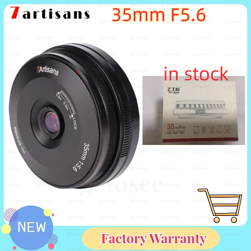 

7artisans 35mm F5.6 Lense Manual Full Frame Ultra-Thin Pancake Lens for Leica L Leica M M10 for Sony E Nikon Z Cameras Lens