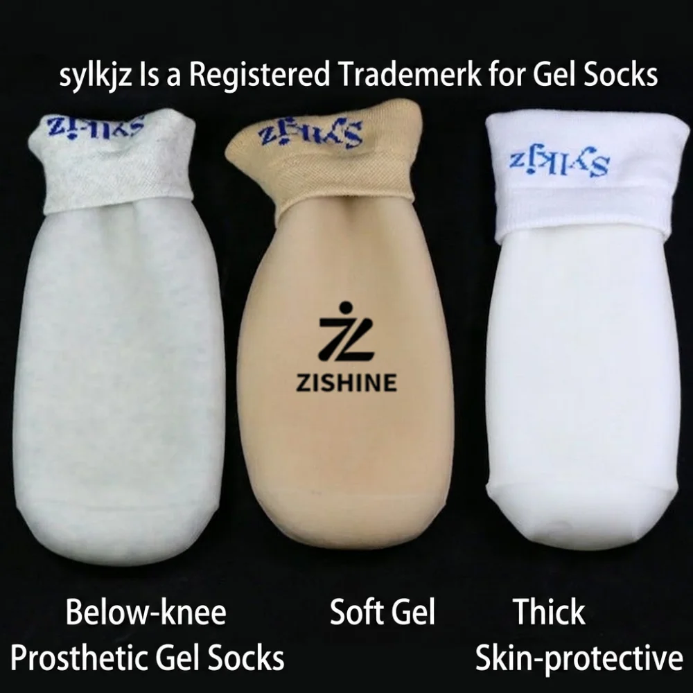 Below Knee Silicone Gel Prosthetic Sock Transtibial Stump Cushion Liner Sleeve Anti-Chafing Artificial Limb Socks S M L