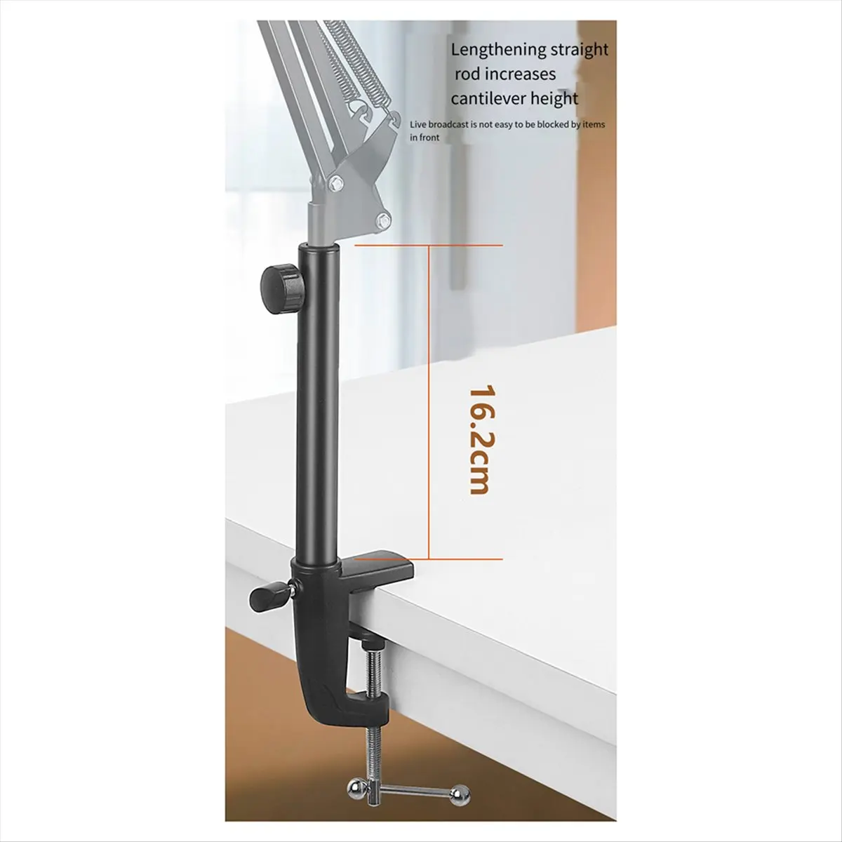 A50U Microphone Boom Arm Extension Tube, Mic Stand Extension Riser for Microphone Suspension Boom Scissor Arm Stand Holder