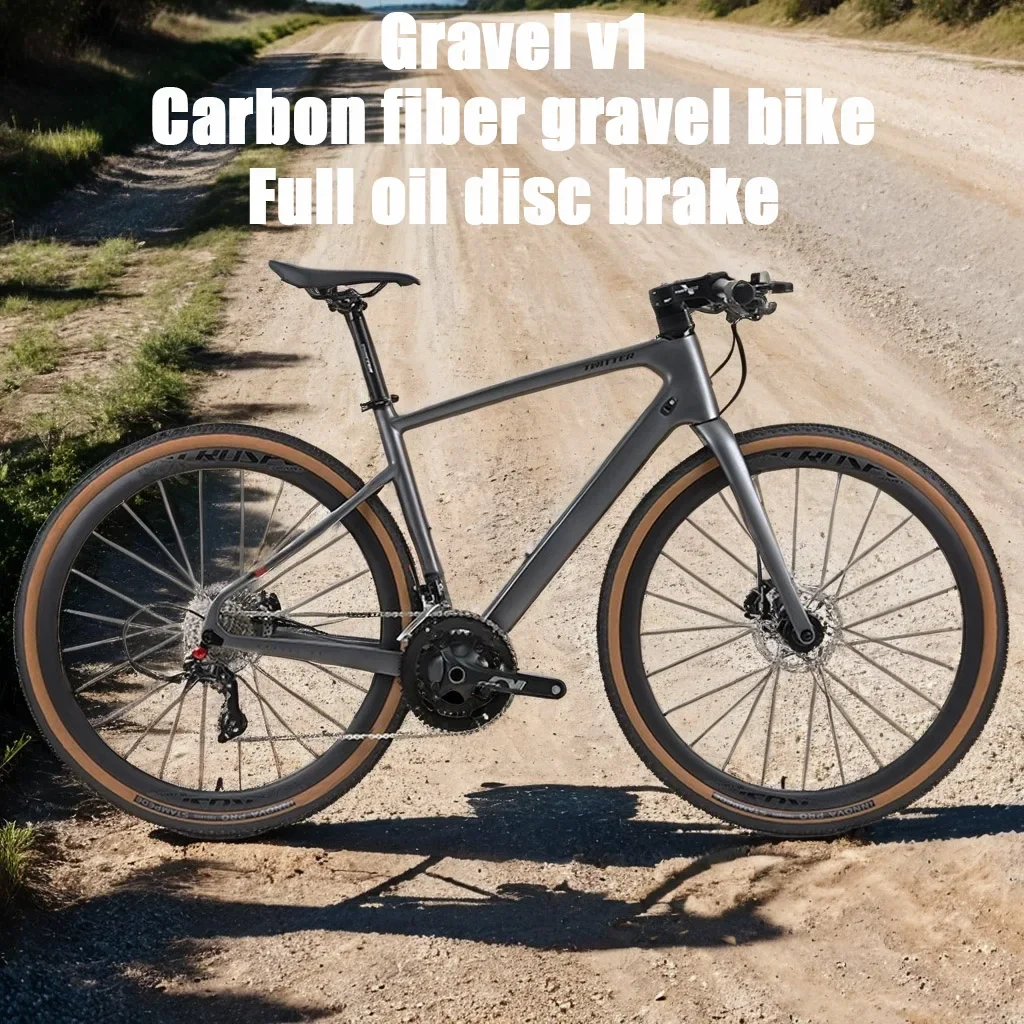 Carbon fiber gravel bike hydraulic brake disc road bicycle straight handlebar 24/11 speed Road Racing Bike hybrid city bicicleta