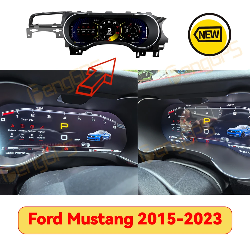 New Car Dashboard Cluster For Ford Mustang 2015-2023 Speedometer instrument panel digital instrument Car play OTA upgrade Linux