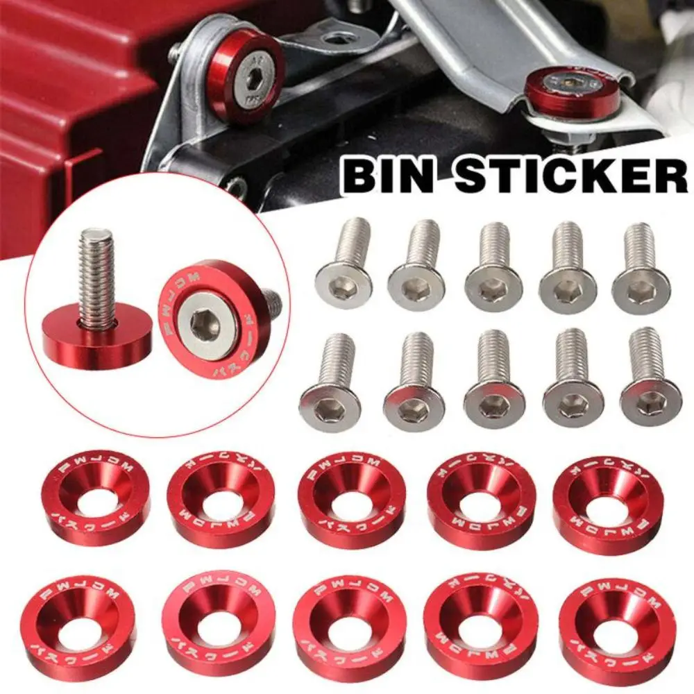 10Pcs/Pack M6 Washers JDM Style Aluminum Alloy Scooter Fasteners Screws Steel Bolts Concave Car Modified Fasteners