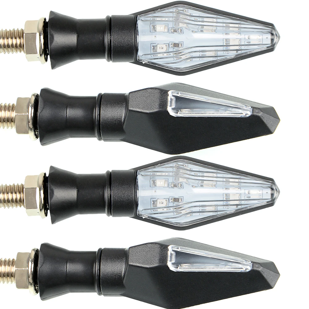 4 pieces Motorcycle Indicators Lights Carbon Turn Signal brake Indicators Amber Blinker LED Light 12V Universal cafe racer