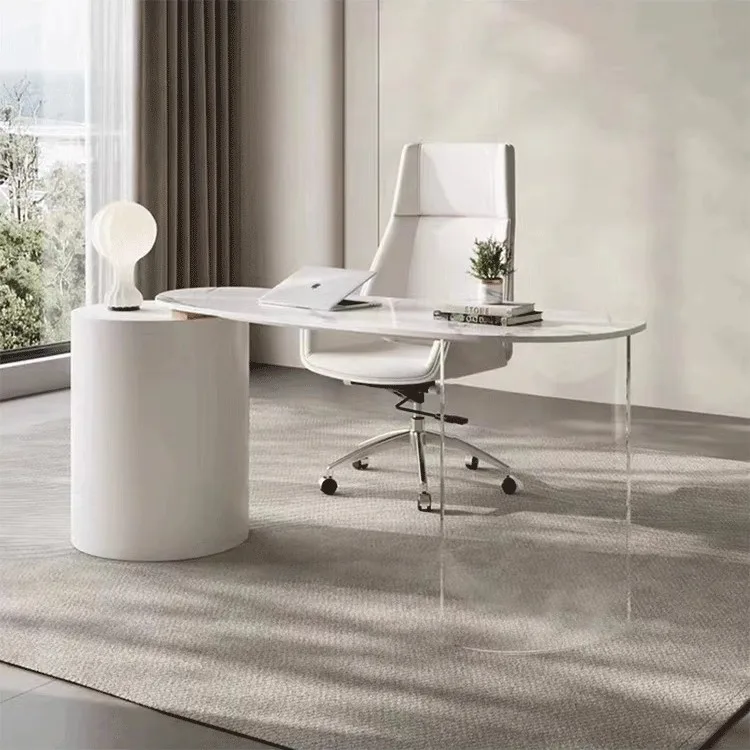 Modern Slate Acrylic Suspended Desk Modern Home Small Unit Study Office