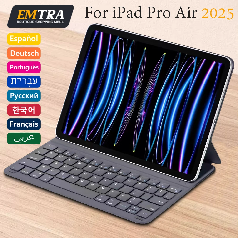 Magic Bluetooth Wireless Keyboard Magnetic for iPad 10th 11th 2025 Air 11in 13in Portuguese Spanish Korean French Keyboard Cover