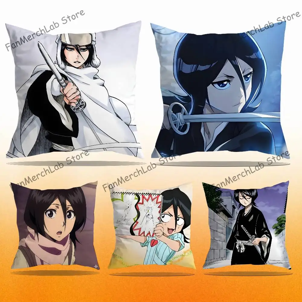 

R-Rukia Anime-E KuchikiS Pillow Case For Sofa Decor Car Office Room Printing Cushion Cover Decorations and Protector