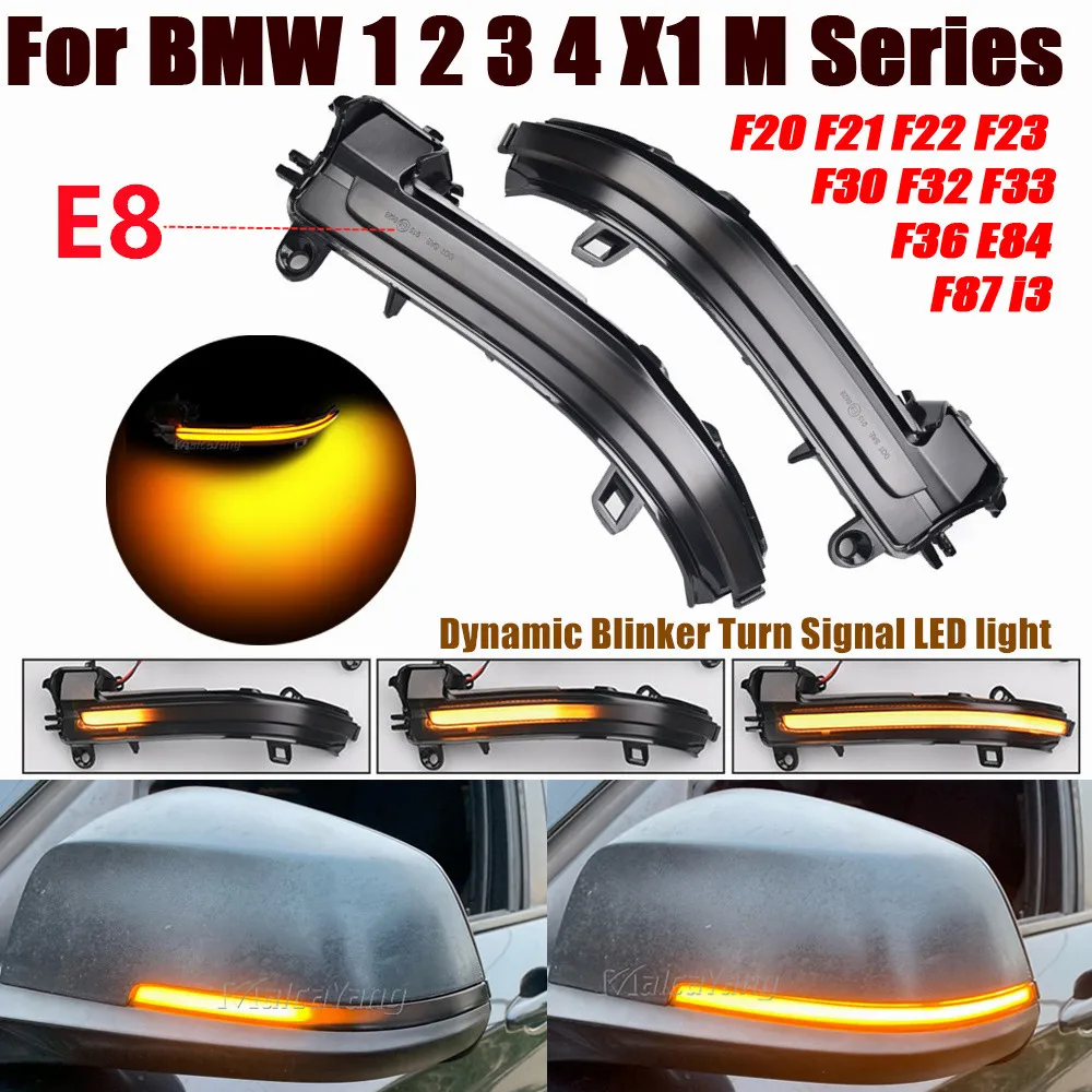 For BMW 1 2 3 4 Series X1 F20 F21 F22 F30 F31 F34 F32 E84 i3 LED Dynamic Turn Signal Blinker Side Mirror Sequential Light