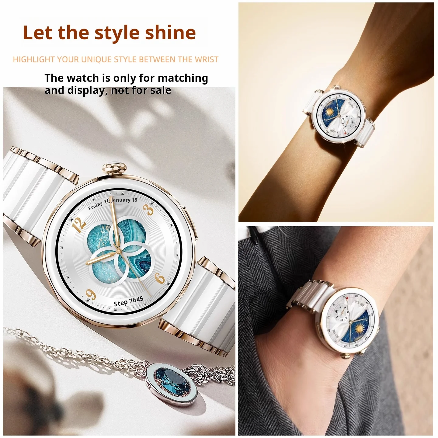 18mm pulseira inteligente para huawei 41mm gt6/gt5 cinta gt4 imitação cerâmica branco rosa relógio gt5 pro feminino 42mm moda pulseira