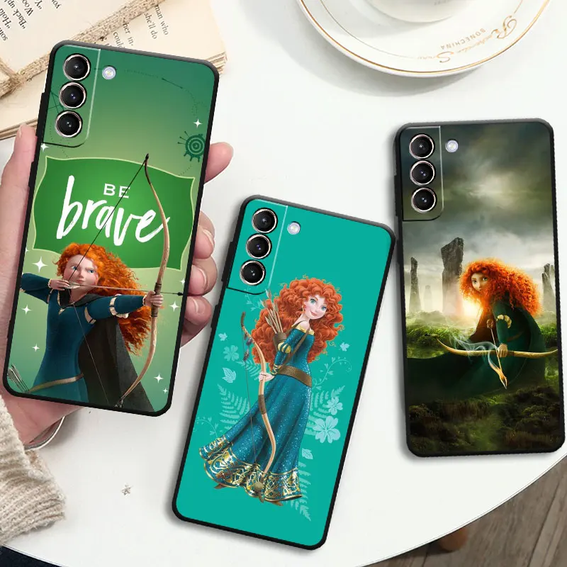 Case For Samsung Galaxy S23 Ultra S22 Plus S20 FE S21 S10 S9 S8 S10e S24 Funda Black Soft Phone Cover Disney Brave Merida