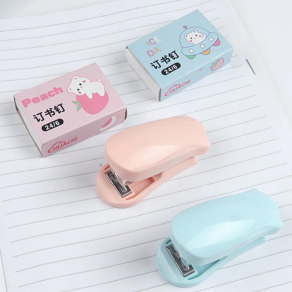 SeamiArt Mini Portable Stapler Set With Staple Book Paper binding machine Office Accessories School Supplies Stationery