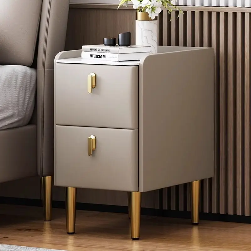 

Small solid wood bedside table Light luxury bedside table Super narrow storage cabinet Multi-layer 25cm locker