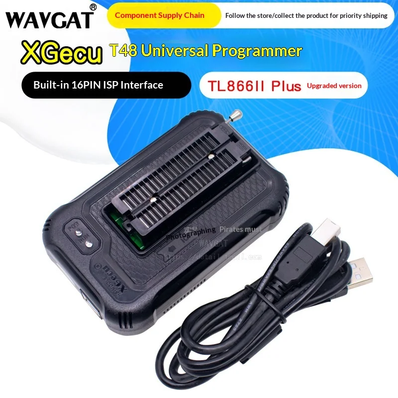 TL866 Third Generation T48 USB Universal Programmer TL866II Plus NAND EMMC burner with 16-pin ISP Interface
