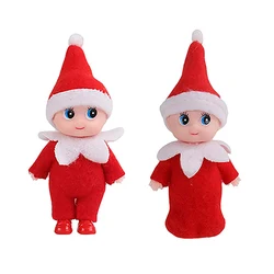 Mini Elf Kawaii malutkie lalki bliźniaki 2 sztuki zestaw domek dla lalek na półce akcesoria prezent bożonarodzeniowy dla dziewczynki chłopiec dziecko dorosłe