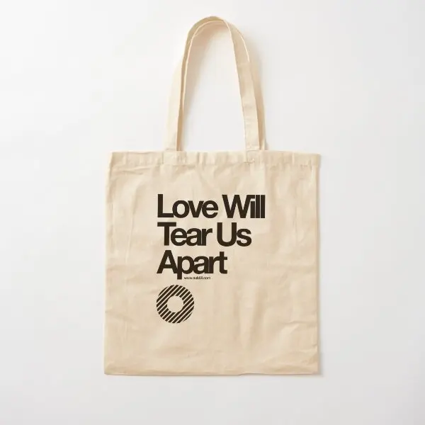 Love Will Tear Us Apart Cotton  Canvas Bag Casual Shopper Tote Grocery Designer Ladies Printed Reusable Fabric Handbag