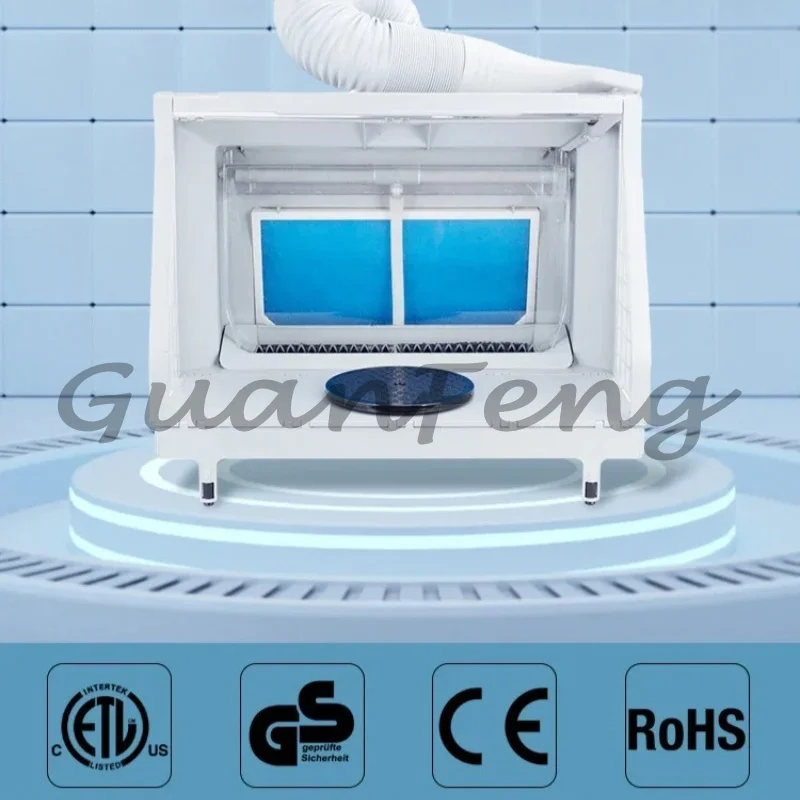 HS-E600 Water Curtain Airbrush Spray Paint Booth with 3 LED Lights Filter for Crafts & Models