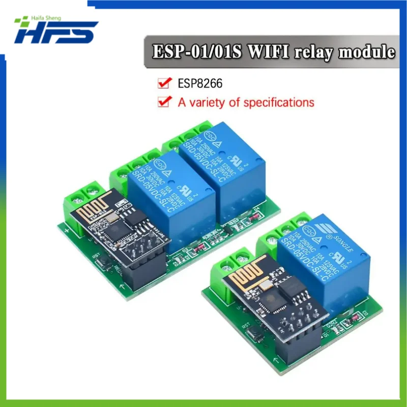 ESP8266 Dual Channel WiFi Relay Module ESP-01 DC5V with Indicator Relay and Reset Button 2 CH Relay Boad Low Level Control