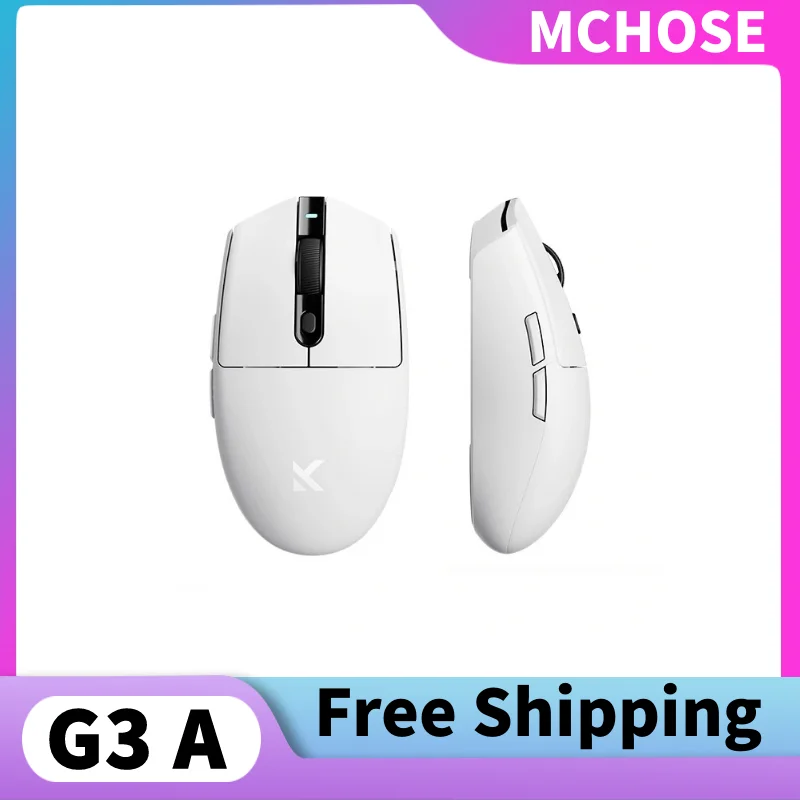 MCHOSE G3 A Wireless Bluetooth Three-mode Lightweight Mouse PAW3311 12kDPI Low Latency Long Life Cable Gaming Mouse Accessories