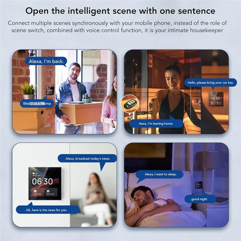 [B17B!】 Voice Controlled For Zigbee For Smart Home Wall Switch Panel With 4 Inch Touch Screen And For Smart Scene Functionality