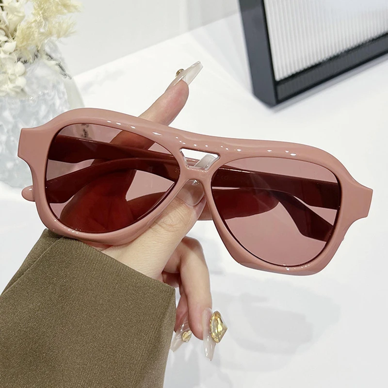 Big Frame Luxury Brand Designer Square Vintage Pilot Sunglasses Women For Men Punk Popular Oversized Outdoor Sun Glasses UV400