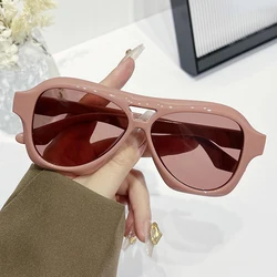 Big Frame Luxury Brand Designer Square Vintage Pilot Sunglasses Women For Men Punk Popular Oversized Outdoor Sun Glasses UV400