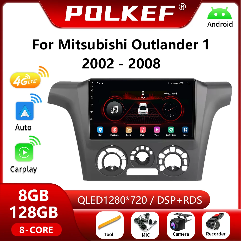 

Android 13 Car Radio For Mitsubishi Outlander 1 2002-2008 Multimedia Video Player GPS Navigation BT WIFI 4G Carplay 2 Din DVD