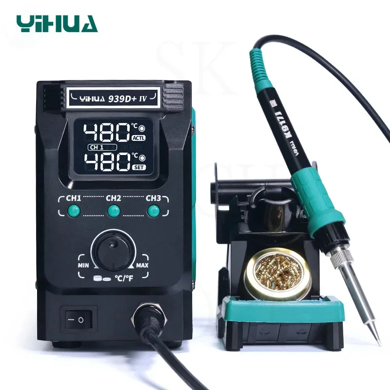 YIHUA 939D+ IV 200-480℃ Digital Soldering Station 3 Screens LCD Display With 3-stage Storage Function Welding Manufacturer