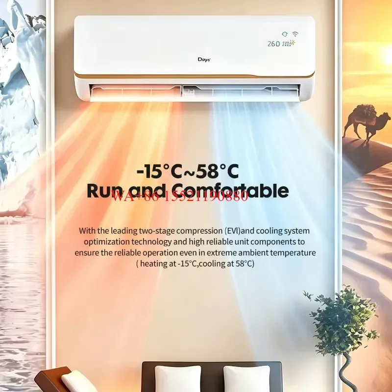 WMWMNU for 2026 Solar Air Conditioner Hybrid ACDC Heating -15C Cooling 58C WiFi Controlled Split AC 9000-24000 BTU for