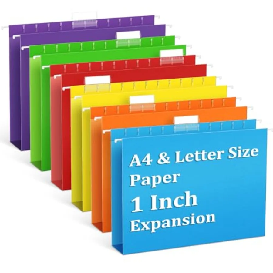 

6 упаковок подвесных папок для файлов с расширениями Ih, подвесные папки размером буквы с 1 регулируемым языком емкостью 5 вырезов, подвесная папка для файлов