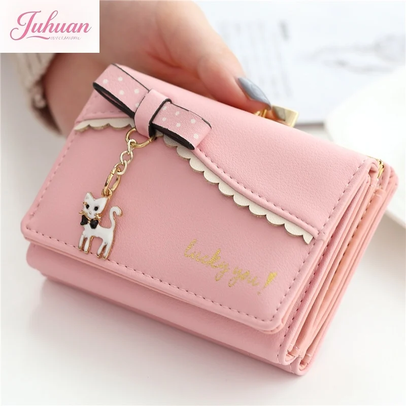 فتاة يابانية كورية تغيير أكياس لطيف الكرتون القوس المرأة محفظة قصيرة الطازجة طالب صغير محافظ صغيرة محفظة فتاة الأطفال