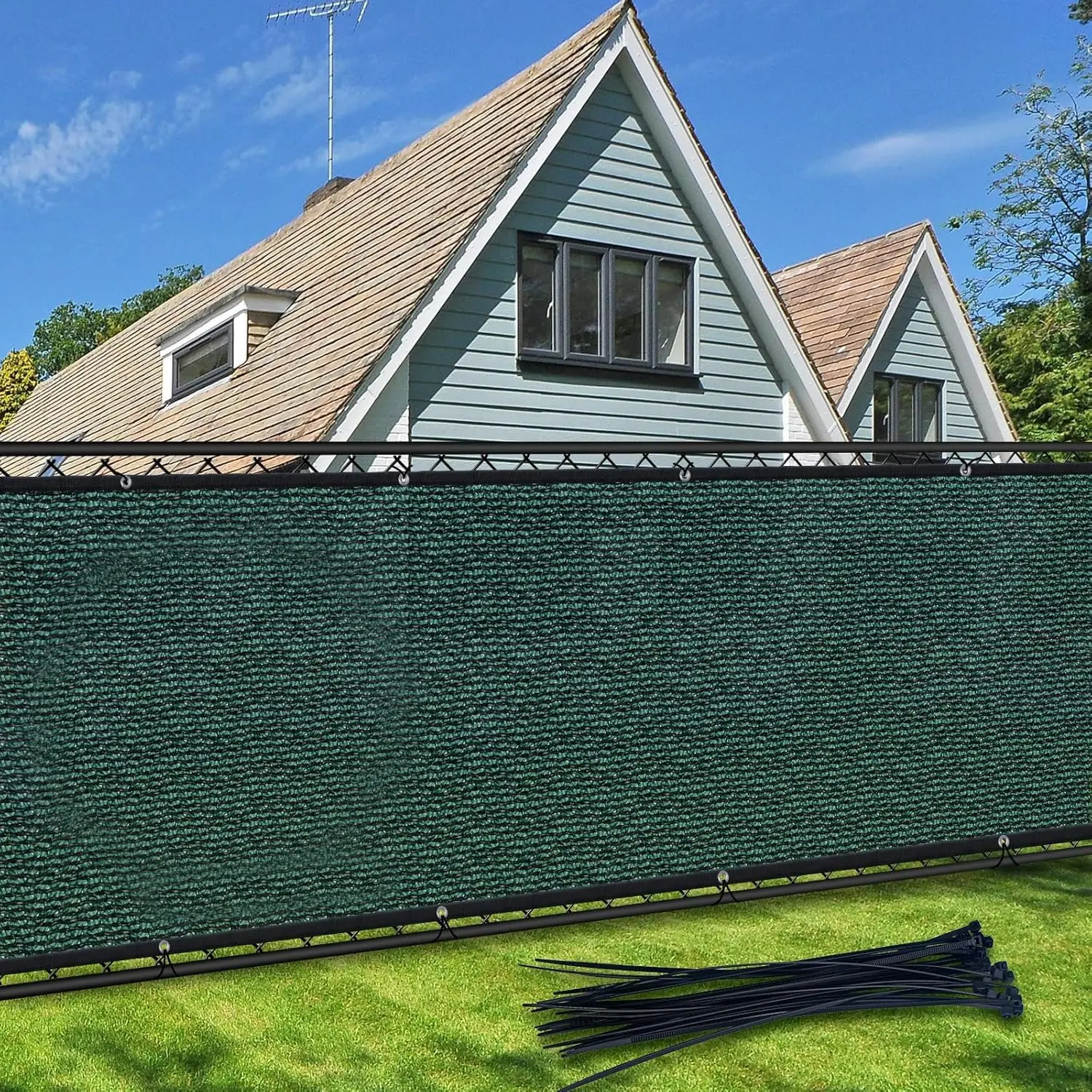

4ft x 50ft Heavy Duty Privacy Screen Fence, 170 Shade Net Cover for Garden Yard Outdoor Decoration, Green