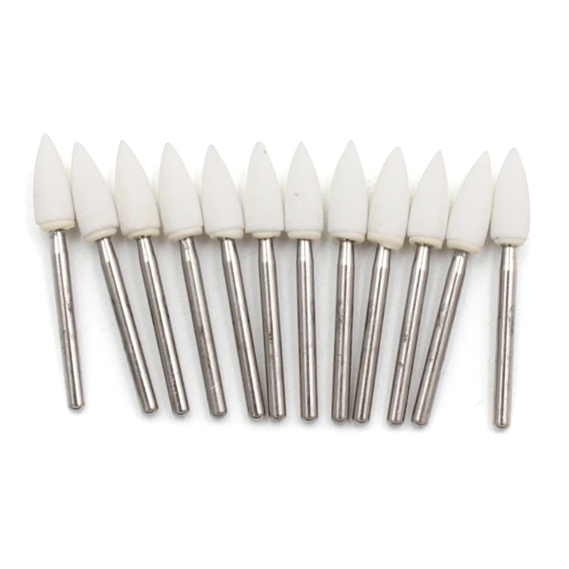 12pcs/box Dental White Stone Polishing FG Burs Cone/Flame/Round Shape Abrasion Bur For Polishing CN1 FL2 RD1 Dentistry Materials - view 5