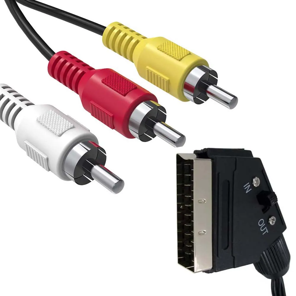 Scart to AV cable Bi-direction composite Scart to RCA video audio converter cable scart to composite AV or AV to Scart cable