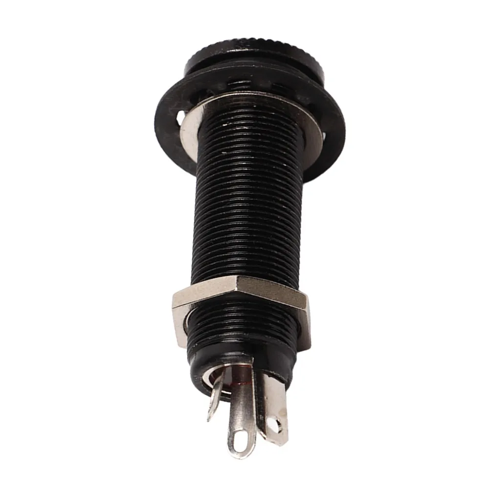 Brass Guitar Threaded Jack Long Threaded ​Flush Mount ​Barrel Jack ​1/4 Inch / 6.35 mm ​Stereo/Mono ​Guitar Output Jack​