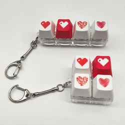 1pc Keychain For Girls Decompression Toy Finger Keyboard Toy Key Chain For Women Party Gift Mechanical Keyboard Shaft Tester