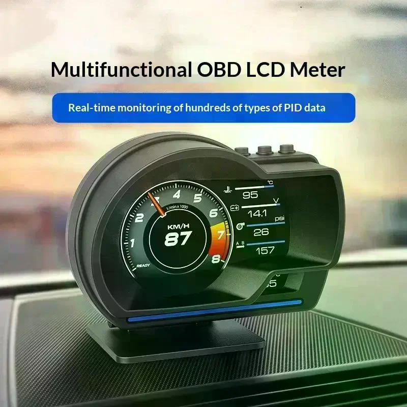 Universal OBD2&GPS Double Systems Meter Speedometer Head Up Display Muti-function Gauge Water Temp Turbo Car Accessories HUD P6