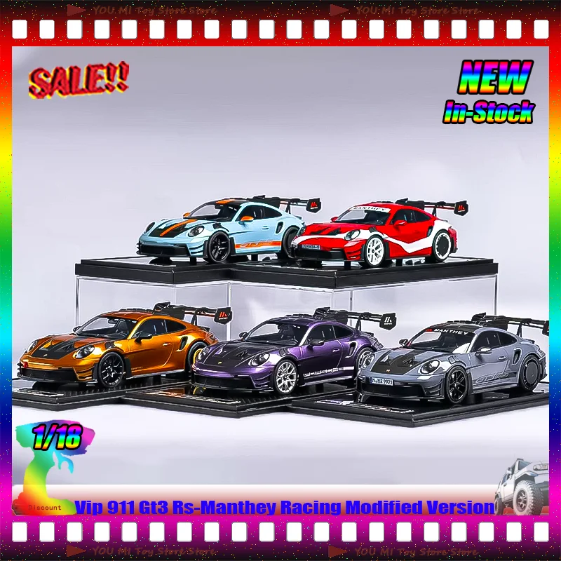 

New 1:18 Scale Vip New Stock 911 Gt3 Rs-Manthey Racing Modified Simulation Resin Model Customized Collectible Toys Gift Ornament