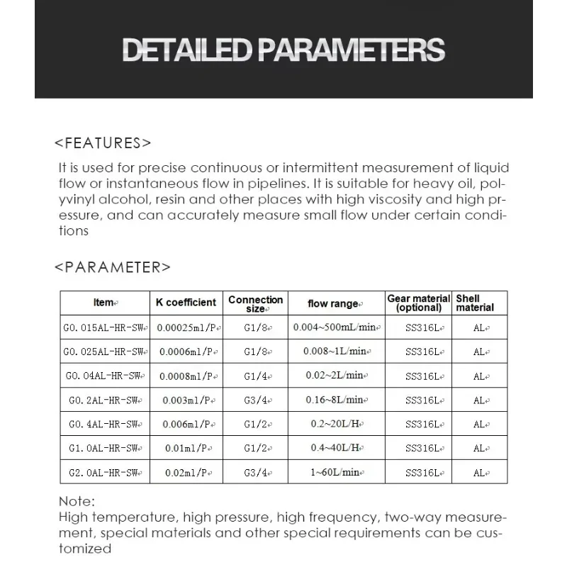 

Precision Metering Flow Meter High Resolution Micro Gear Flowmeter