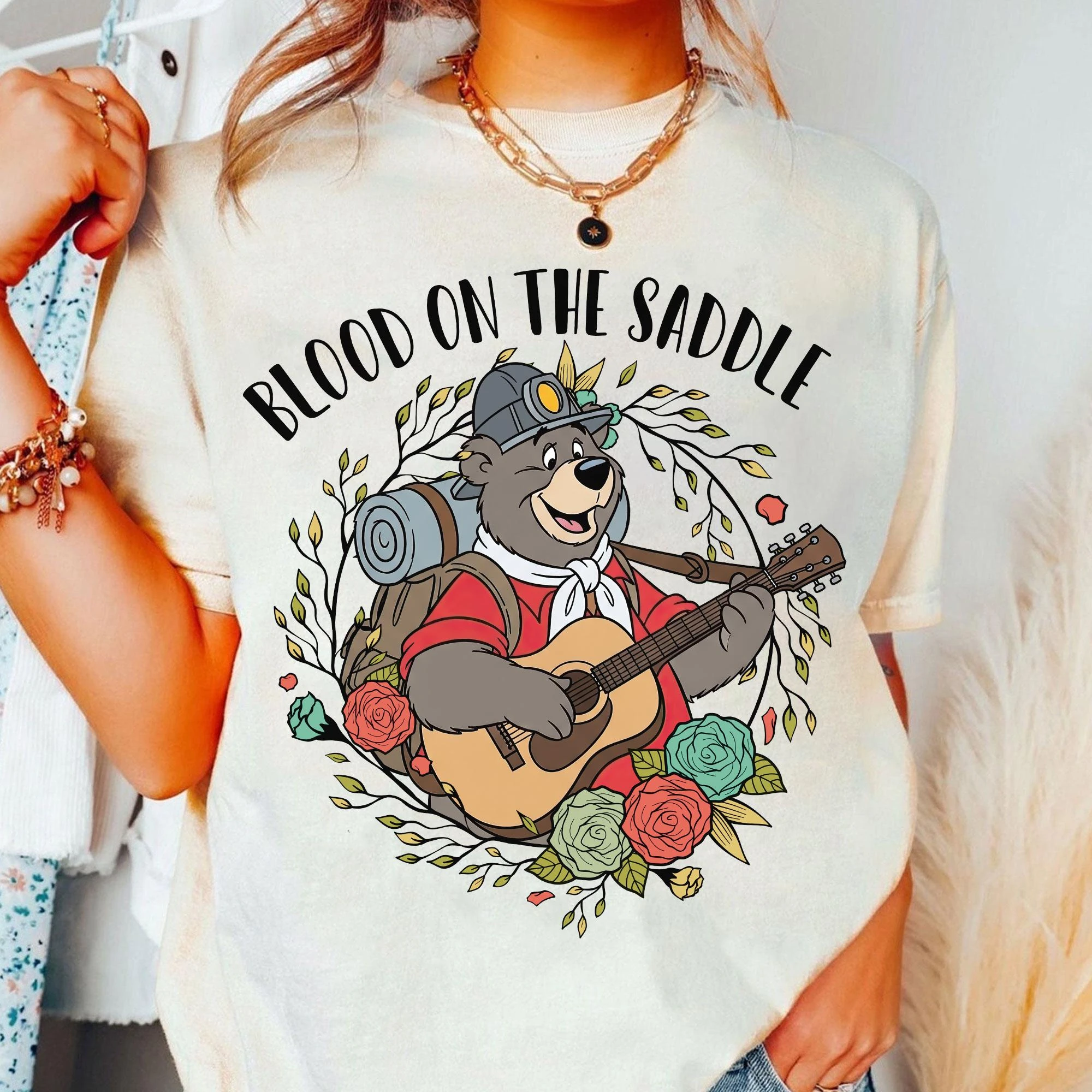 Chemise Jamboree ours pays Disney, chemise Big Al Blood sur la selle, chemise occidentale ours drôle du royaume magique, chemise Disneyland