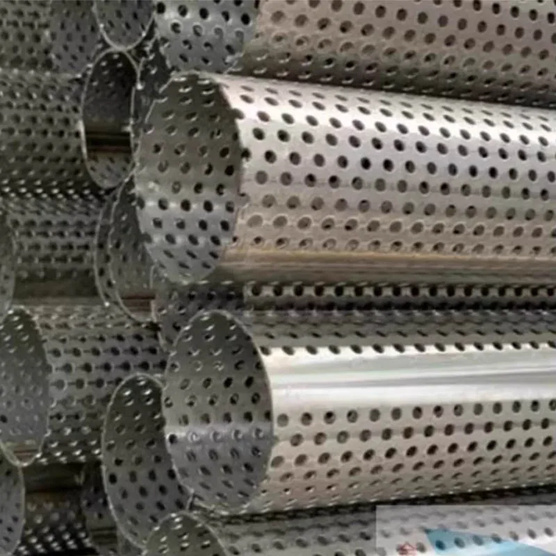 1 meter length SUS304 stainless steel perforated metal filter tubes pipes cylinder with holes industrial muted exhaust pipe