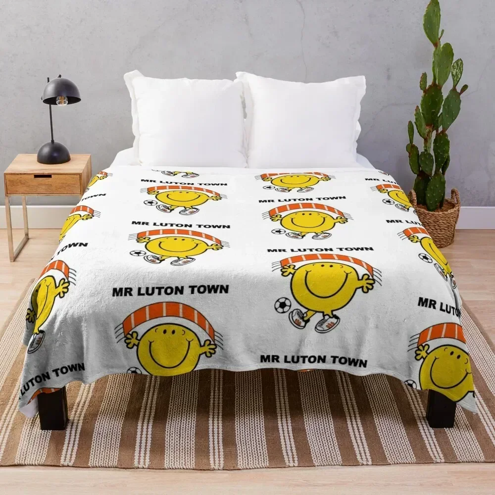 

Mr Luton Town Throw Blanket Bed covers Plaid bed plaid Custom Blankets