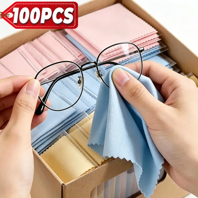 Microfiber Cleaning Cloth Phone Screen Glasses Camera Lens Cleaner Wipe Cloth Soft Lint Free Absorbent Square Reusable Accessory